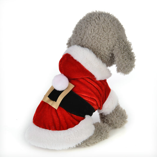 Santa Dog Costumes, Christmas Pet Dog Clothes Winter Hoodie Coat