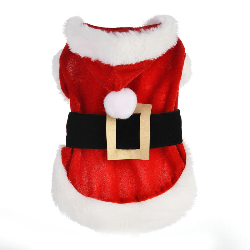 Santa Dog Costumes, Christmas Pet Dog Clothes Winter Hoodie Coat