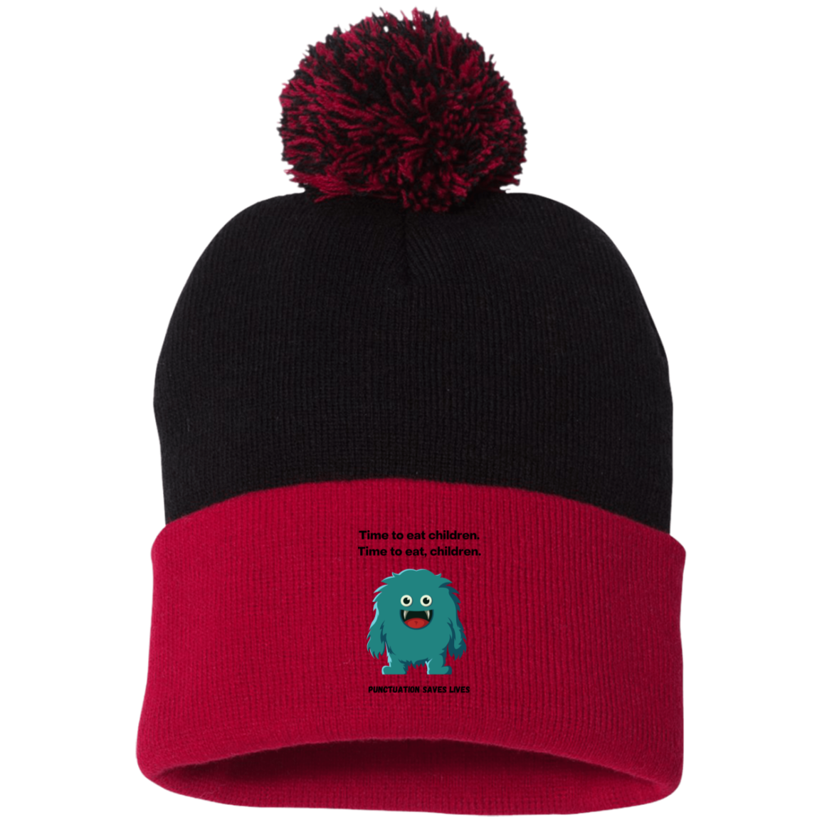 SP15 Embroidered Pom Pom Knit Cap