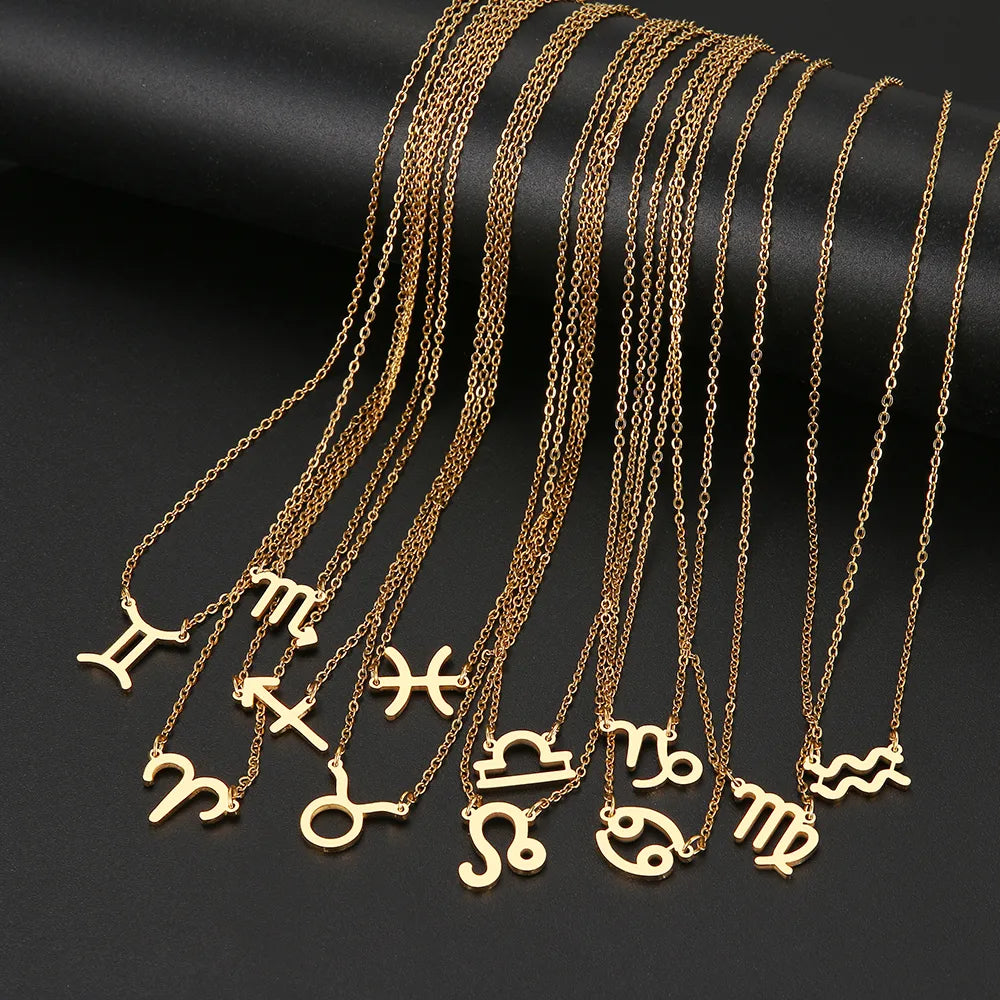 Stainless Steel Zodiac Necklaces Astrology Perfect Birthday Gift