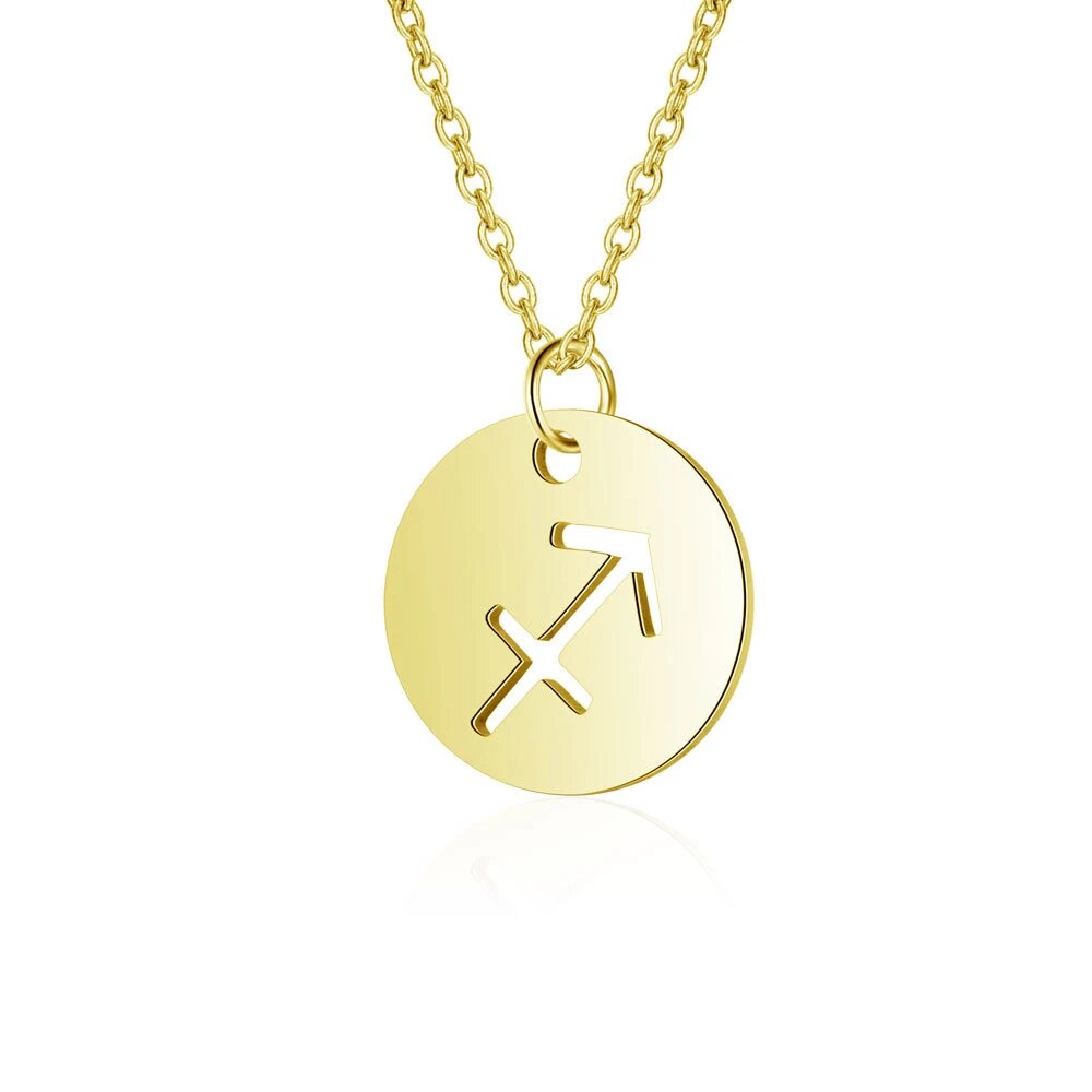 12 Horoscope Zodiac Sign Pendant Necklace Jewelry for Kids and Women