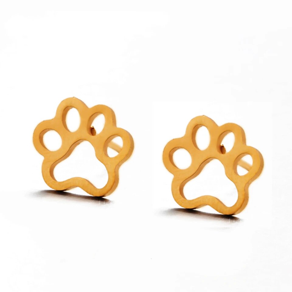 Pet Paw Stud Earrings Stainless Steel  for Women Girls Fashion Jewelry