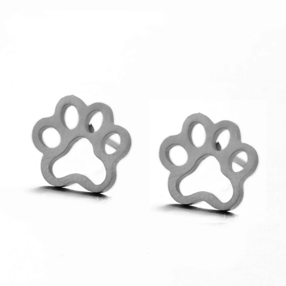 Pet Paw Stud Earrings Stainless Steel  for Women Girls Fashion Jewelry