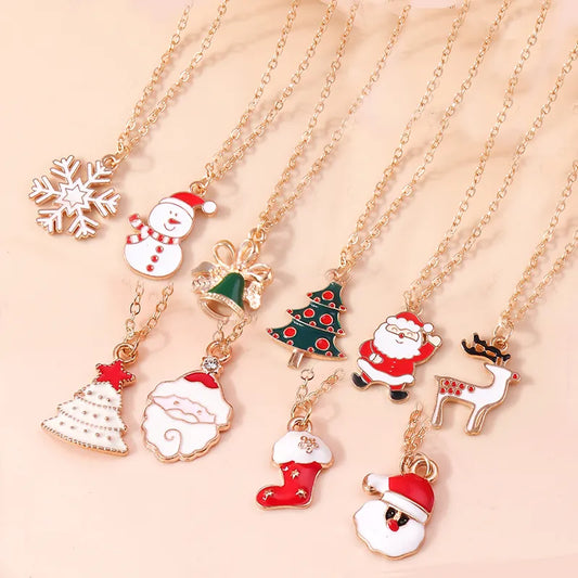 Christmas Necklace Pendants Gifts for Women Trendy Jewelry Set