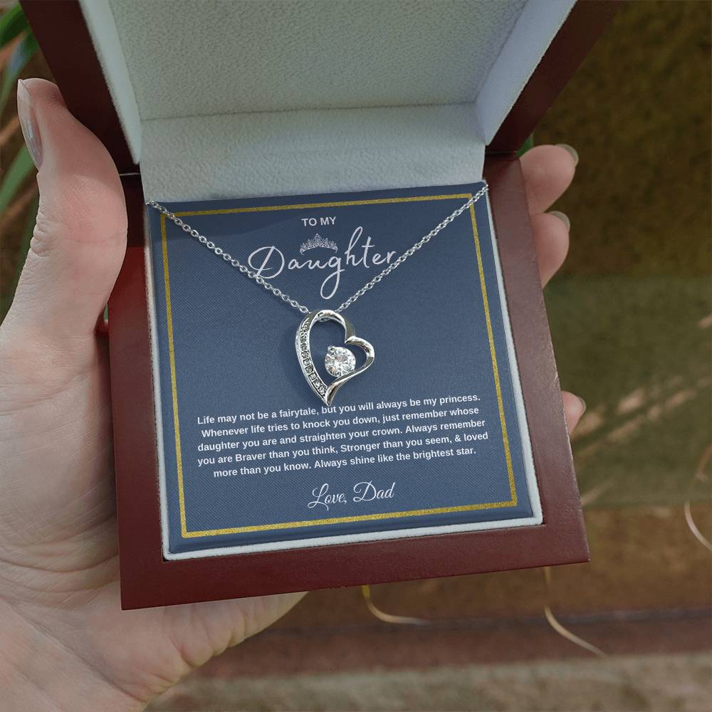 Forever Love Necklace Gift with Message Card for Daughters