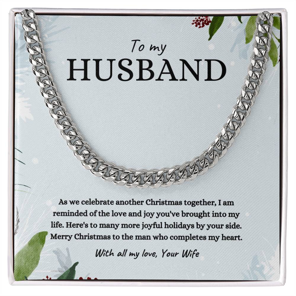 Cuban Link Chain Necklace Gift for Husband