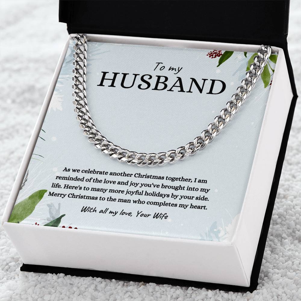 Cuban Link Chain Necklace Gift for Husband