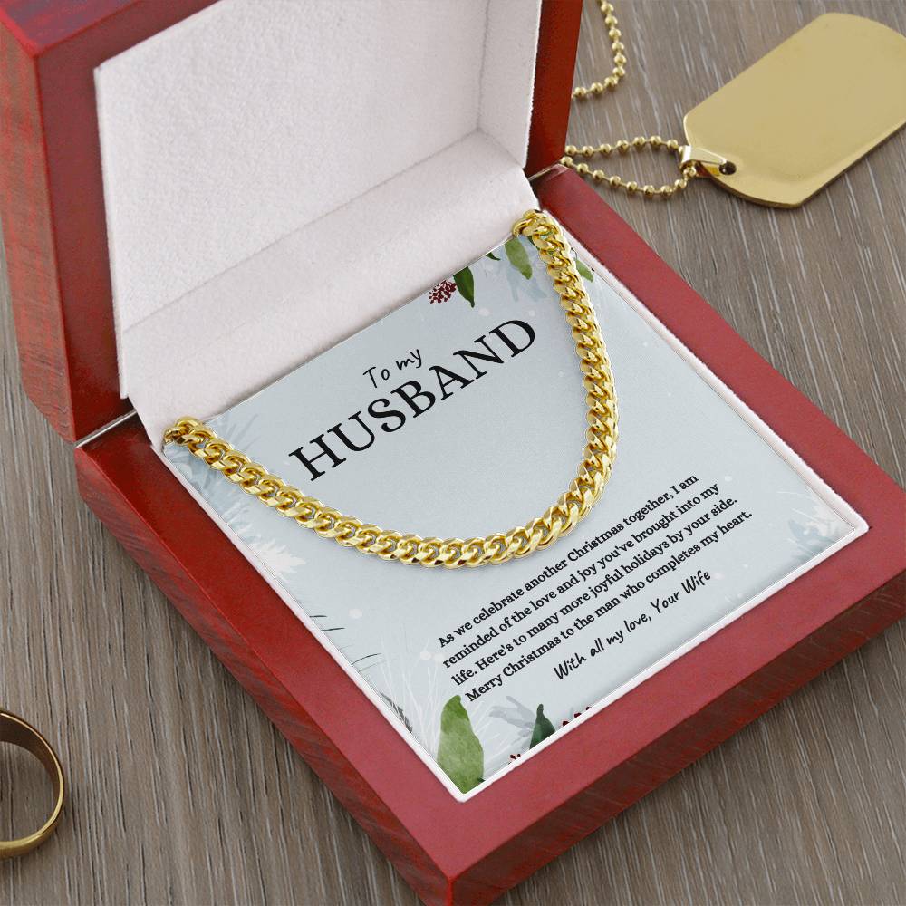 Cuban Link Chain Necklace Gift for Husband