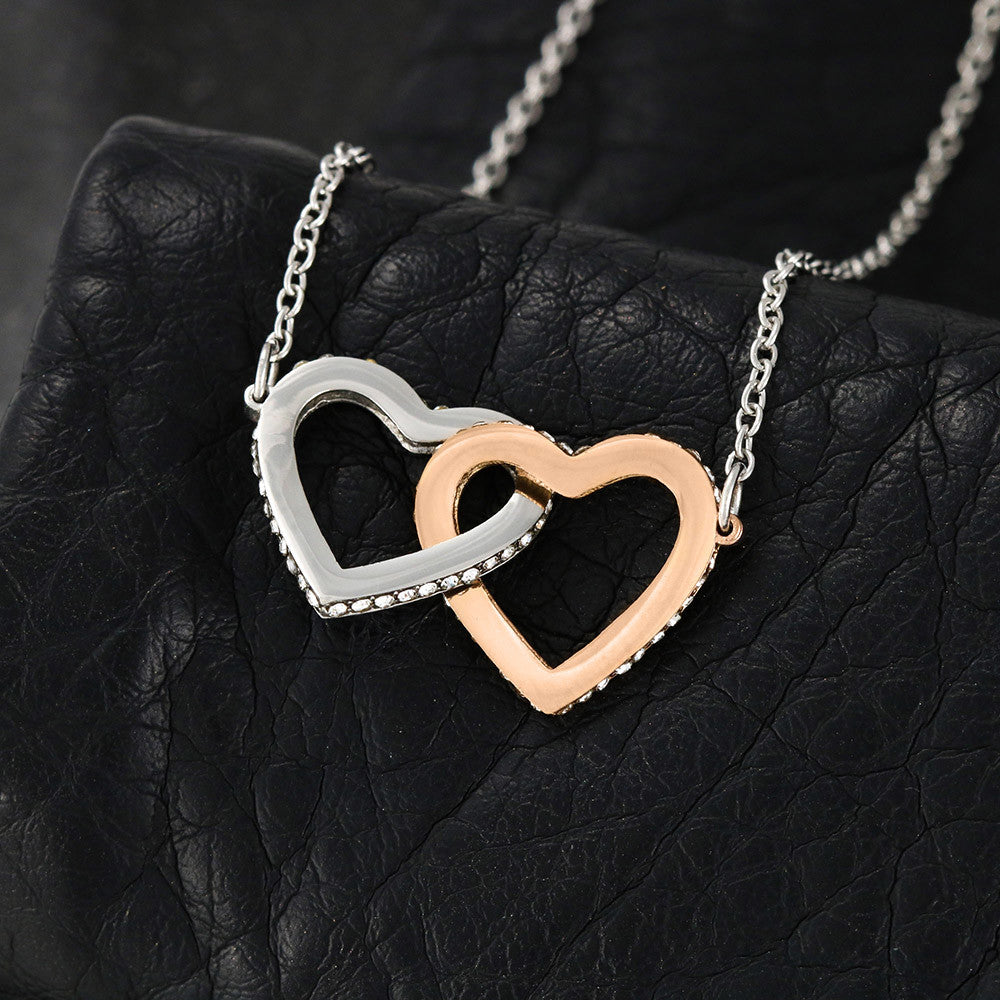 Interlocking Hearts Necklace Gift with Message Card for Daughters