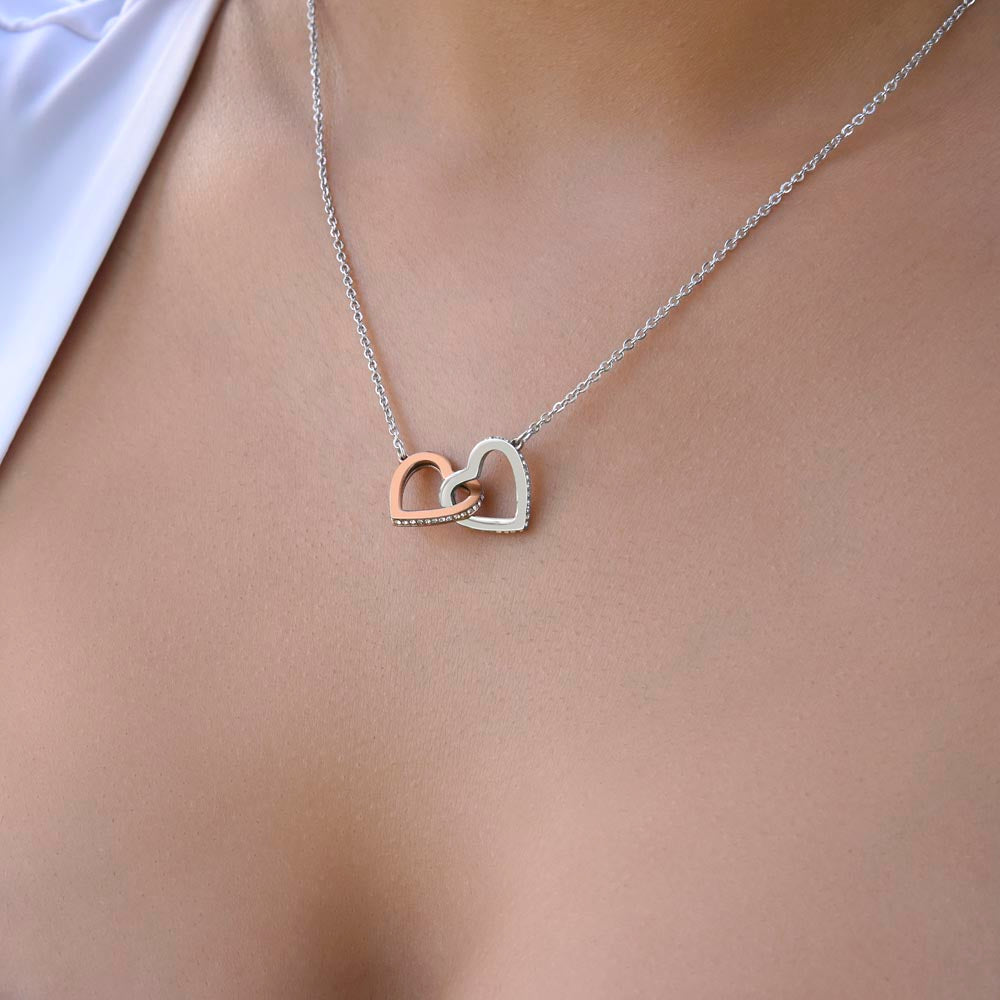 Interlocking Hearts Necklace Gift with Message Card for Daughters