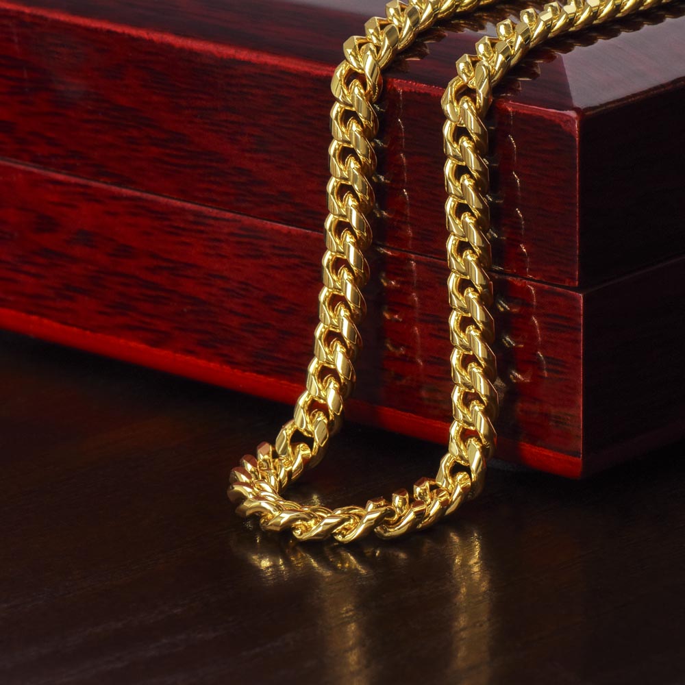 Cuban Link  Necklace with Message Card for Husbands