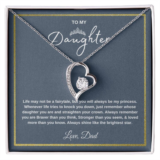 Forever Love Necklace Gift with Message Card for Daughters