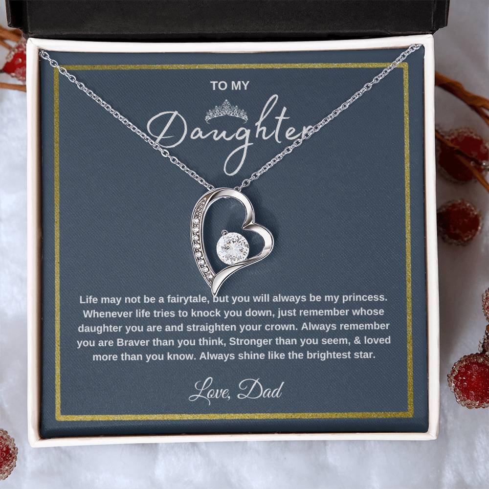 Forever Love Necklace Gift with Message Card for Daughters