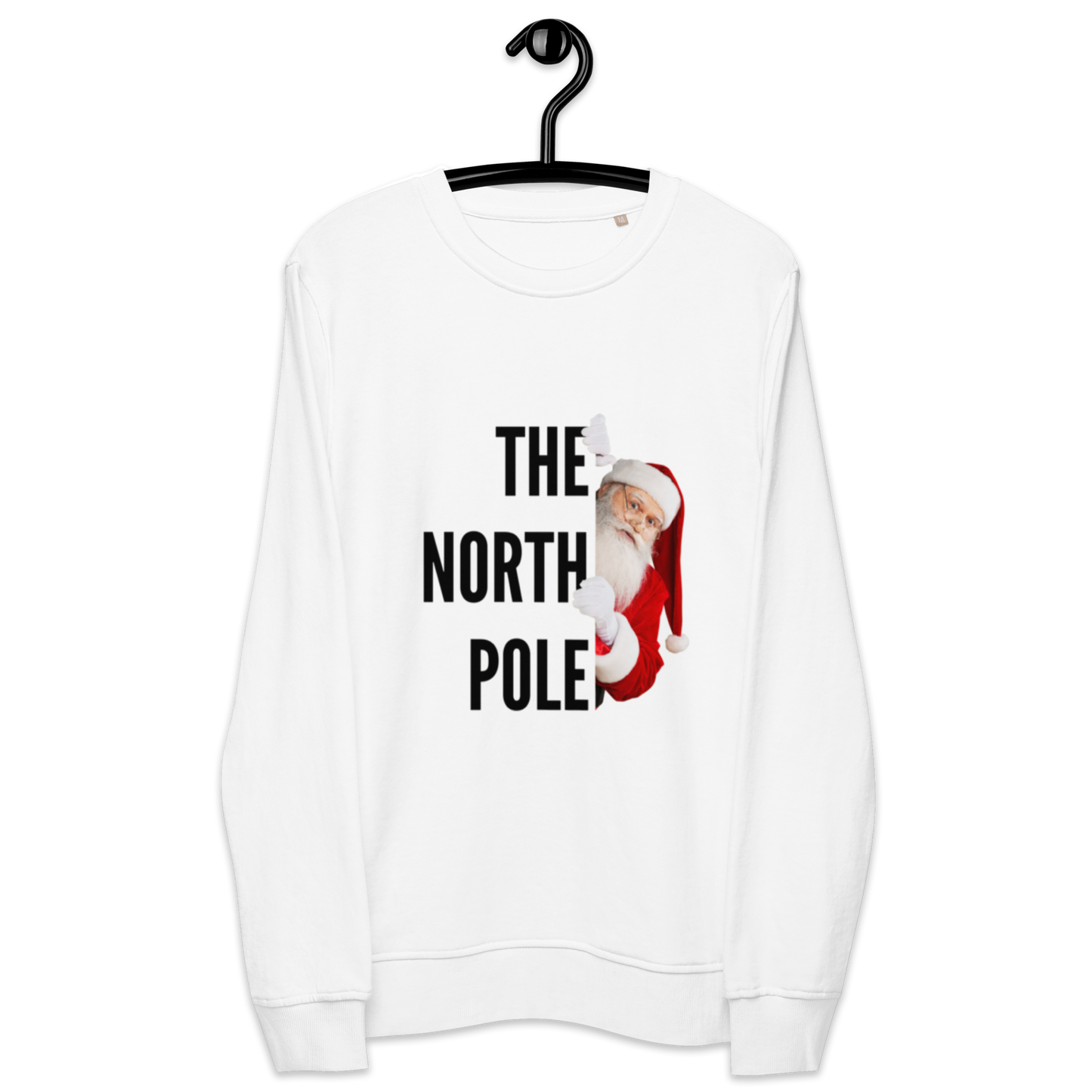 Unisex Organic Sweatshirt North Pole Santa Christmas Sweatshirts for Men and Women