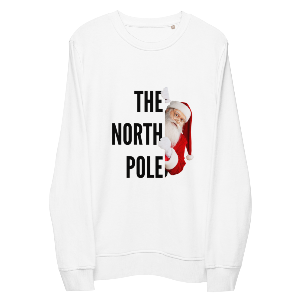 Unisex Organic Sweatshirt North Pole Santa Christmas Sweatshirts for Men and Women