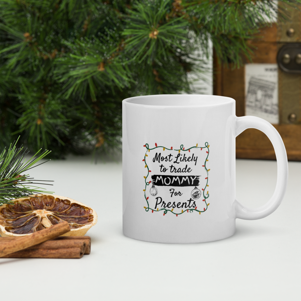 White Glossy Mug - A Perfect Christmas Gift for Mom