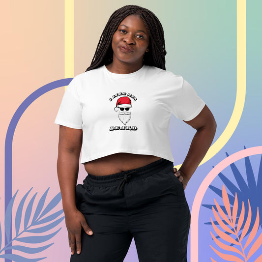 Women’s Crop Top Tee Christmas Santa Tshirt Gift for Women