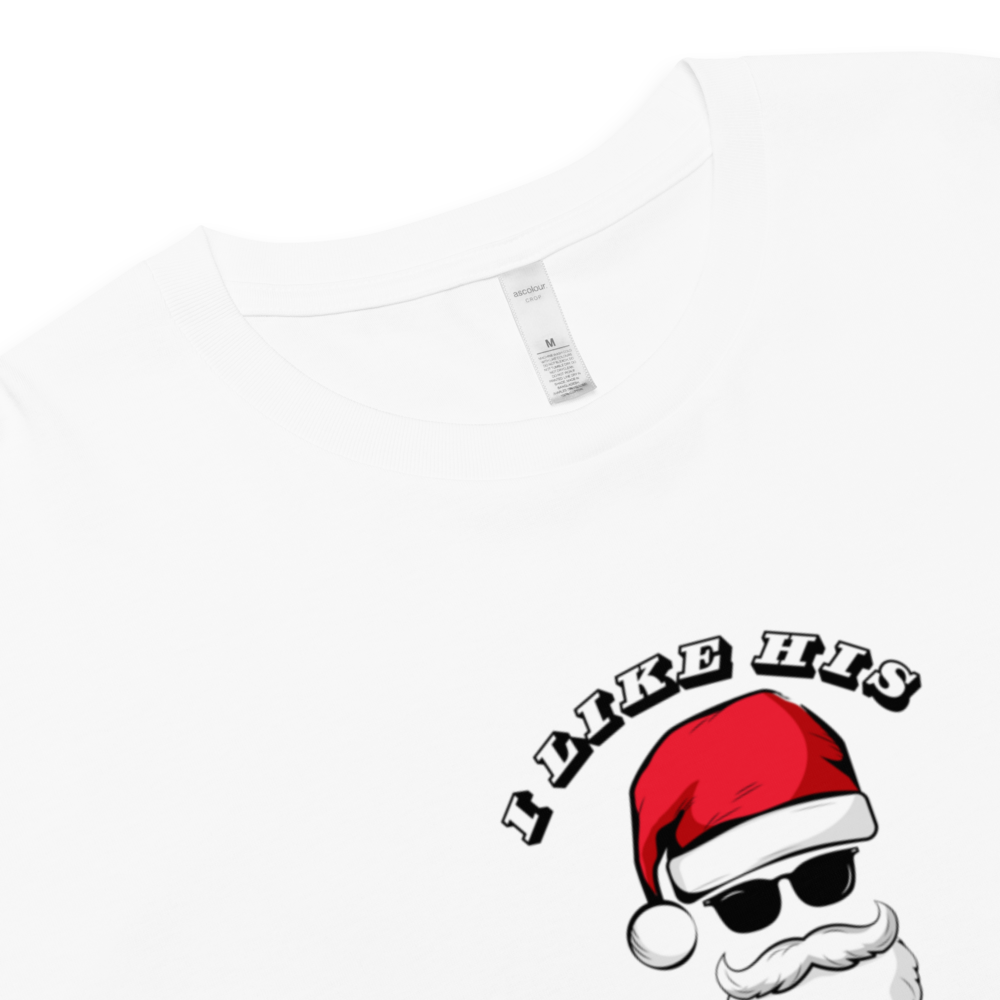 Women’s Crop Top Tee Christmas Santa Tshirt Gift for Women