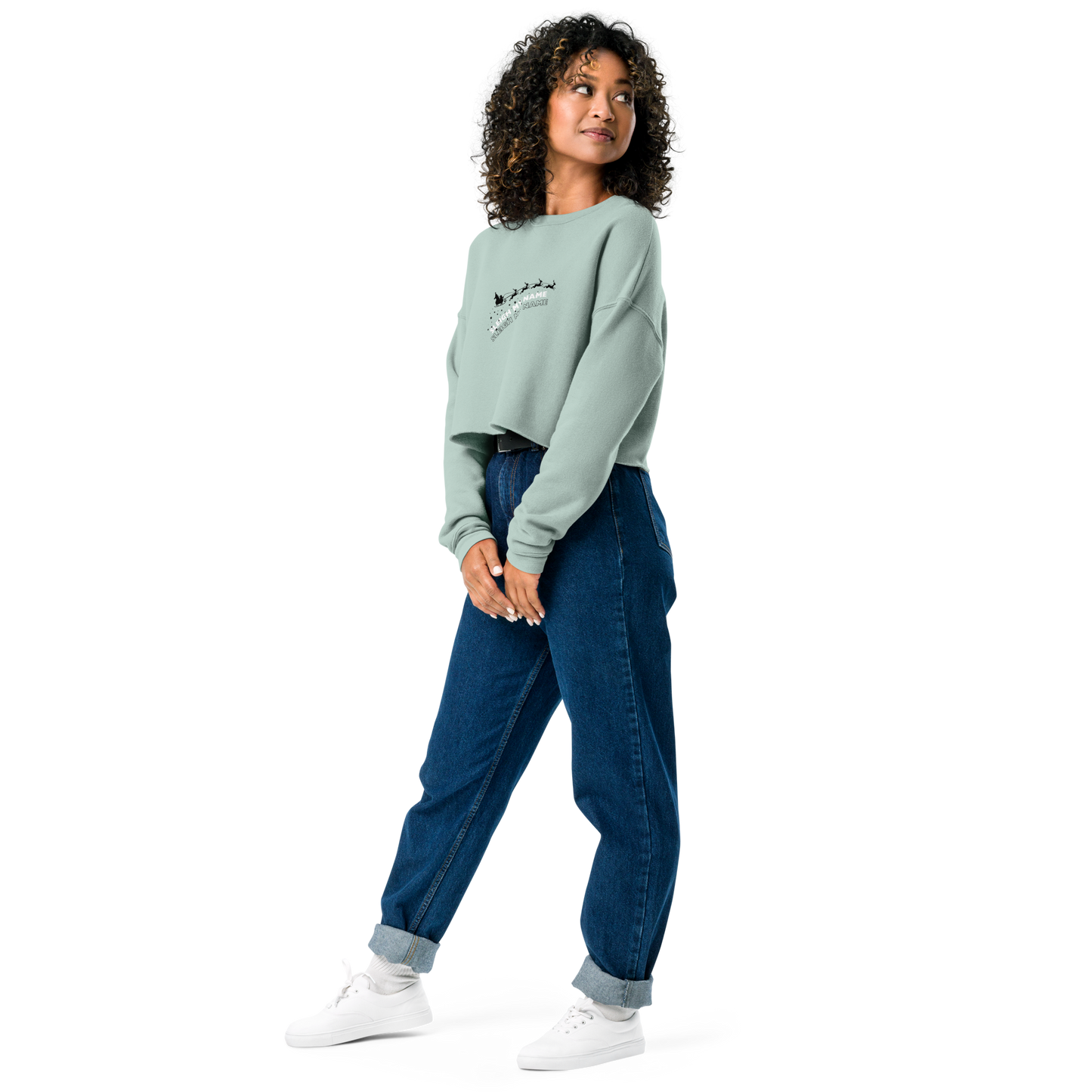 Fleece Crop Top Sweatshirt Christmas Gift for Women