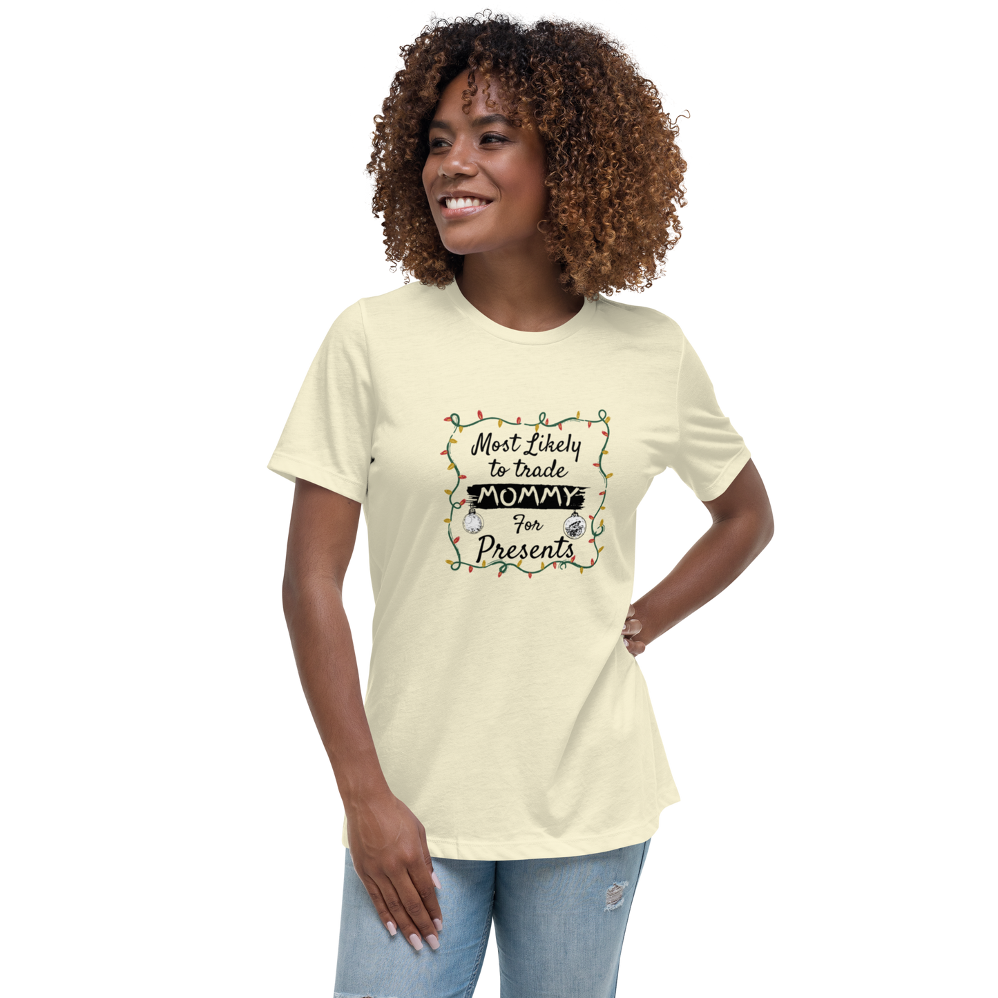 Womens Relaxed Fit Tee Christmas Tshirt presents for Mom