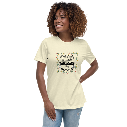 Womens Relaxed Fit Tee Christmas Tshirt presents for Mom