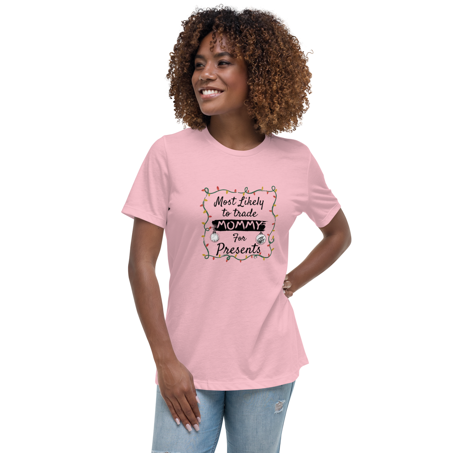 Womens Relaxed Fit Tee Christmas Tshirt presents for Mom