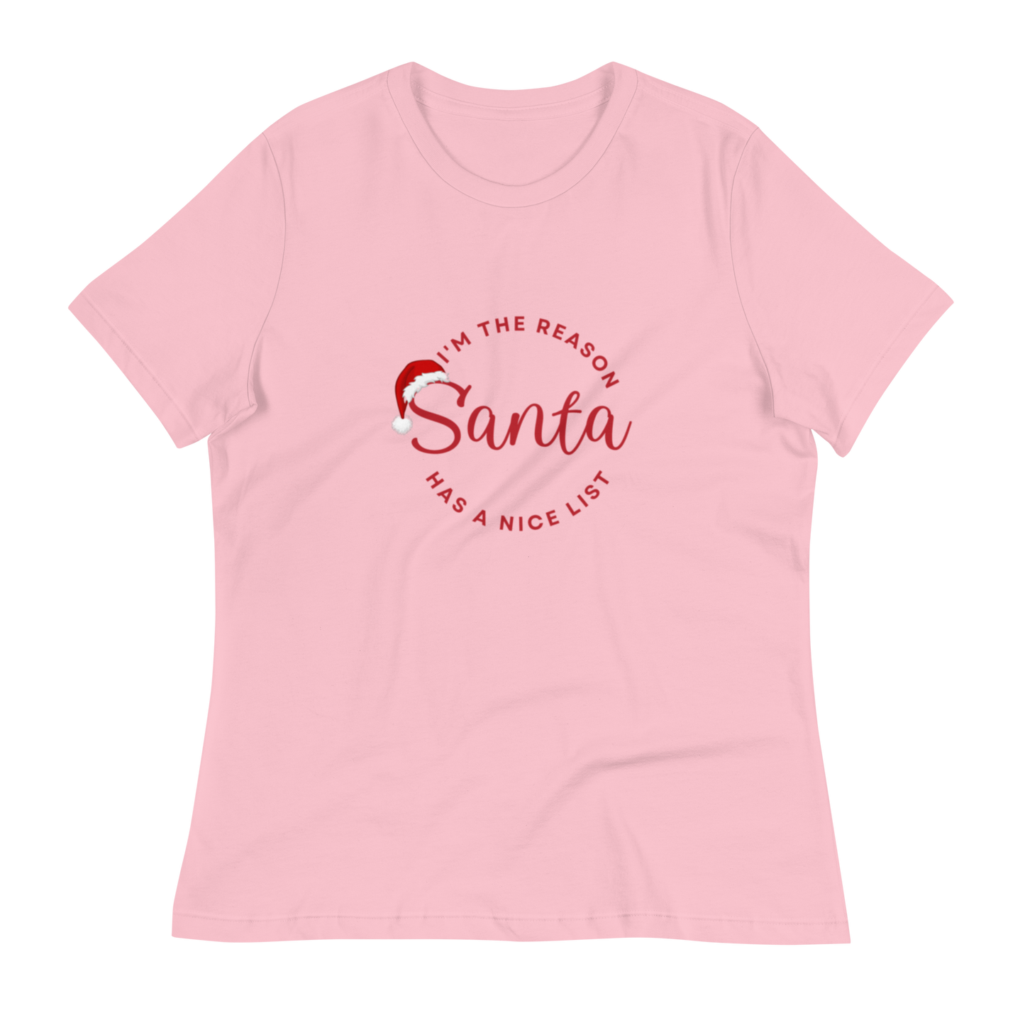 Women's Relaxed T-Shirt Santa Christmas Gift Shirt for Women