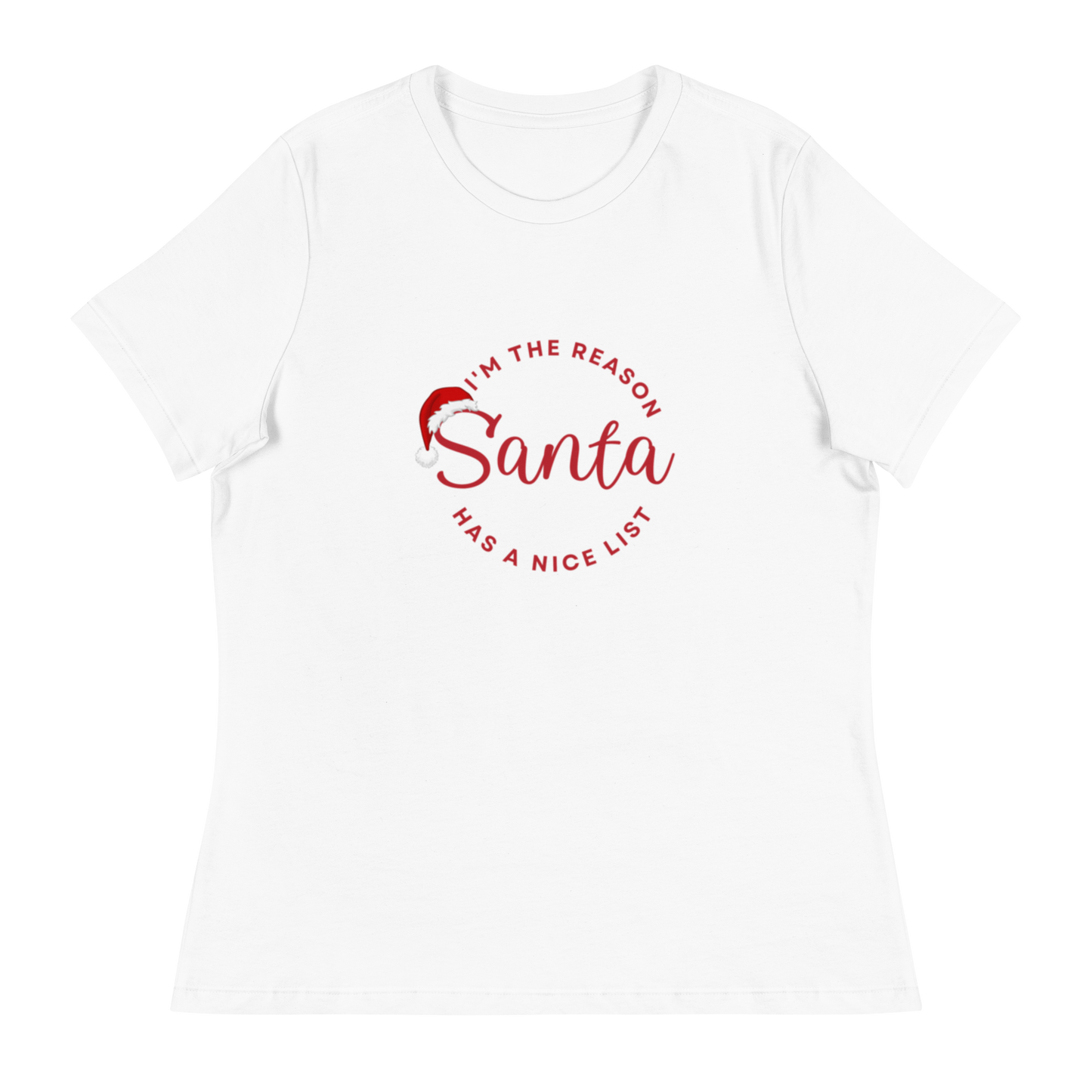 Women's Relaxed T-Shirt Santa Christmas Gift Shirt for Women