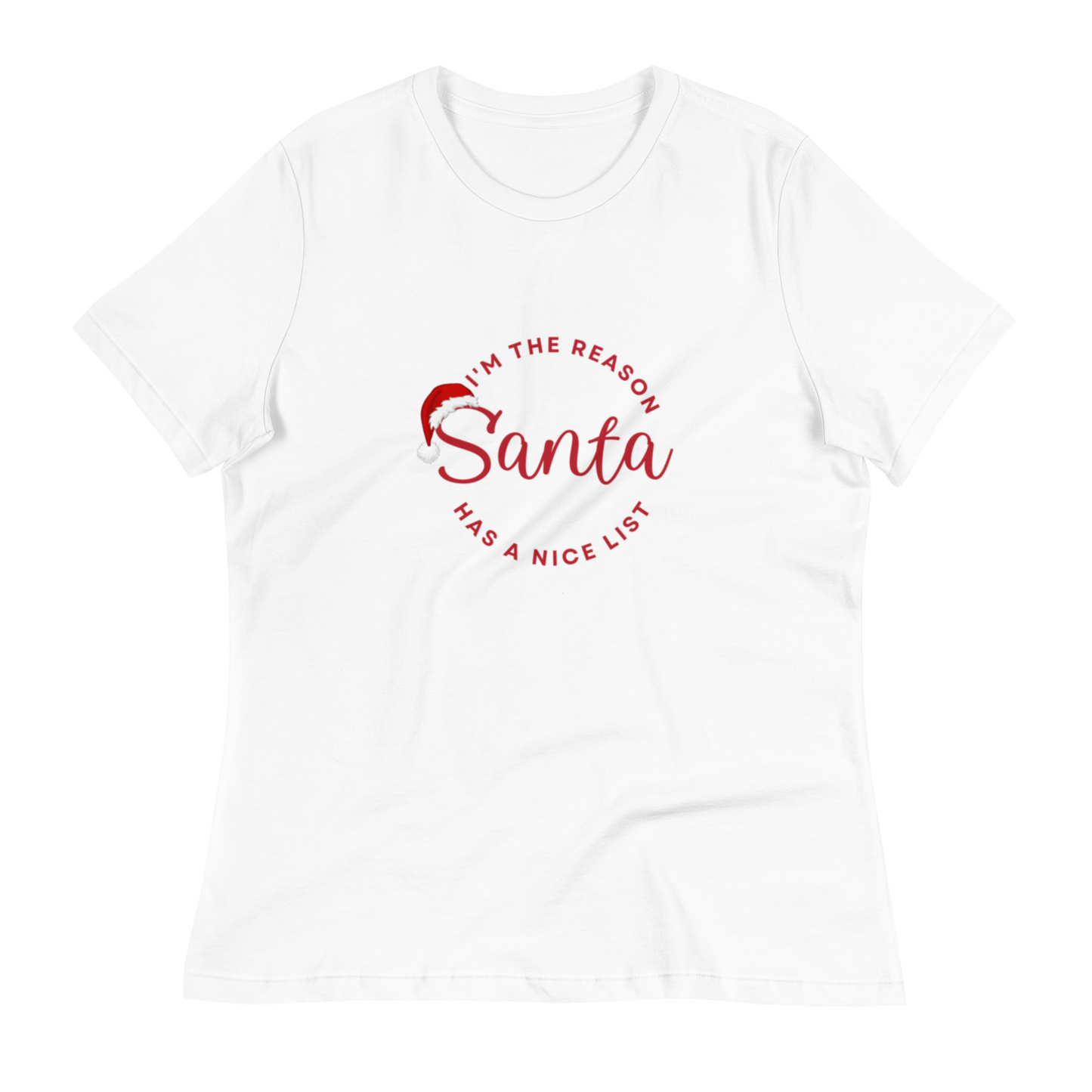 Women's Relaxed T-Shirt Santa Christmas Gift Shirt for Women