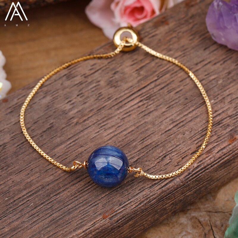 Natural Sphere Stone Beads Chains Adjustable Bracelet Jewelry Gift